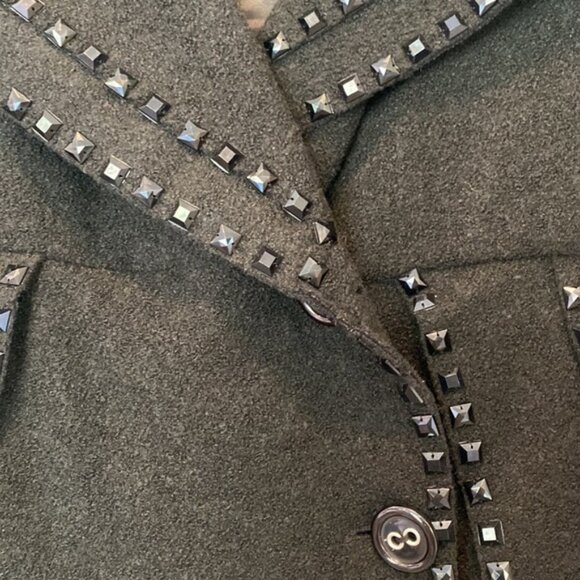 Fublin’ Foe wool blend black beaded trim coat - Picture 6 of 8